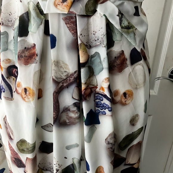 Elegant Costal vibe Multicolor Sleeveless very elegant waistband. Vintage dress - Picture 11 of 14